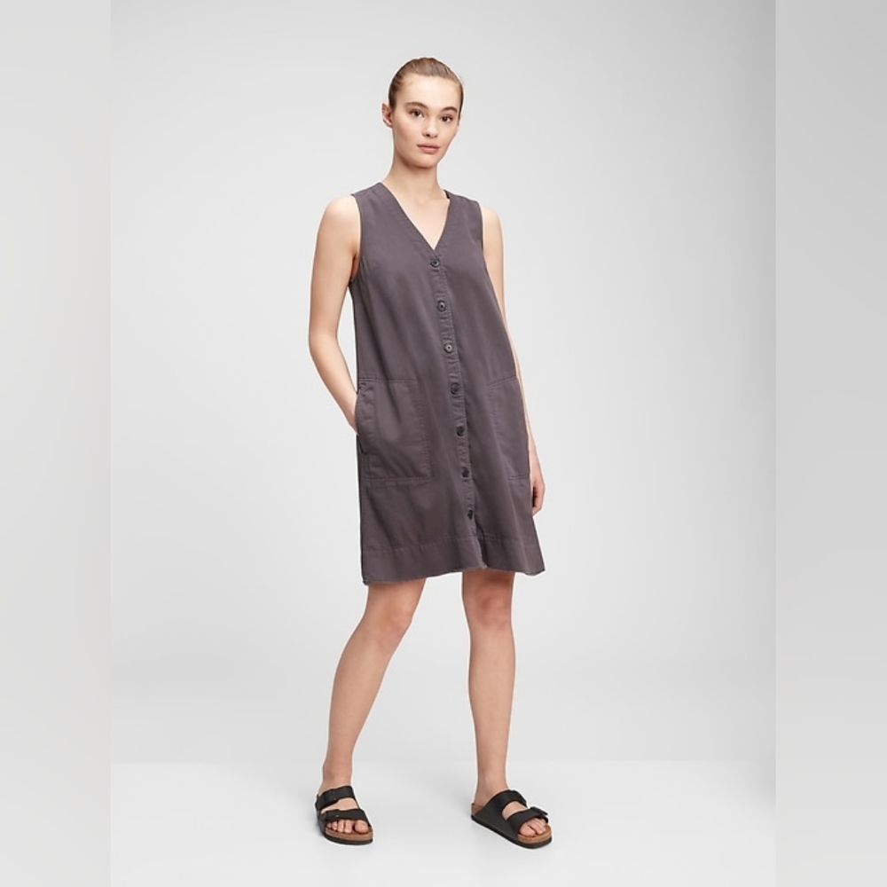 Gap V-neck Oversized Smock Dress